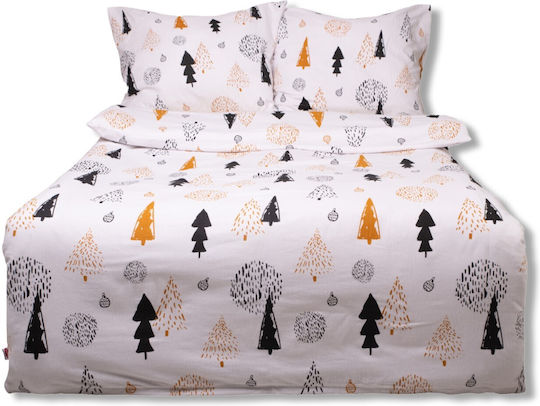 Matex Bettbezug-Set Baumwolle Einzelbett mit Kissenbezug 160x200 Weiß