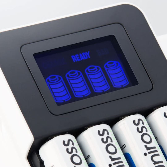 Uniross Ucu002a Бърз 2ч Usb Зарядно за Батерии АА ААА Включва 4xaa 2100 Батерия