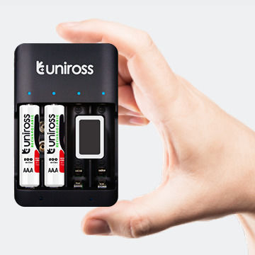 Uniross Ucu004a USB Компактен Мулти Зарядно Устройство 4x AA 2100 Батерии