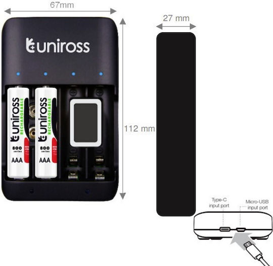 Uniross Usb Charger Ucu009 Aa Aaa 9v
