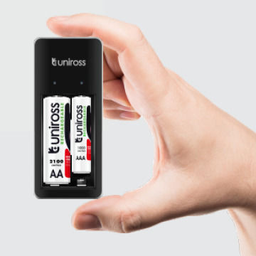 Uniross Ucu001 Usb Compact Mini Charger 2x Aa 1000 Batteries
