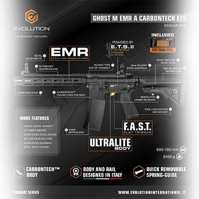 Evolution Luftgewehr Airsoft Ghost M EMR A Carbontech