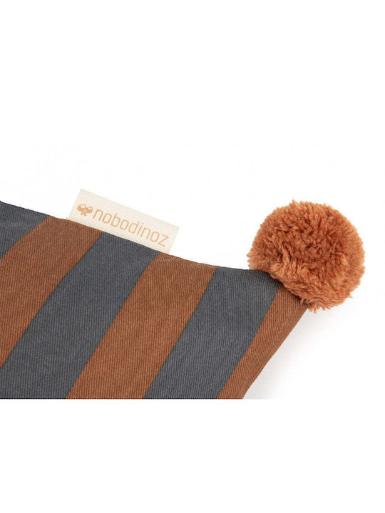 Majestisches rechteckiges Kissen Blau-Braune Streifen 46x27 cm
