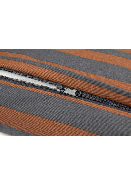 Majestisches rechteckiges Kissen Blau-Braune Streifen 46x27 cm