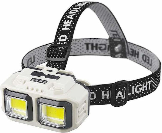 Lanternă frontală Siks LED profesională reîncărcabilă USB cu senzor de mișcare 4 moduri de iluminare 2 niveluri de luminozitate pentru pescuit vânătoare muncă indicator baterie Hx816s bej