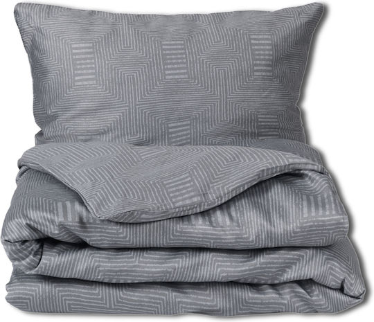 Matex Cotton Duvet Cover Set 140x200cm Single With Grey Pillowcase