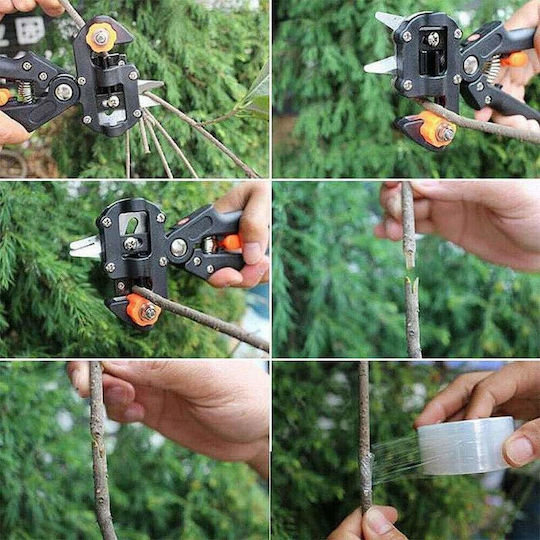 Veredelungswerkzeug Siks Inklusive Klebebandklingen Ideal für Gartenpflanzen Schwarz Orange