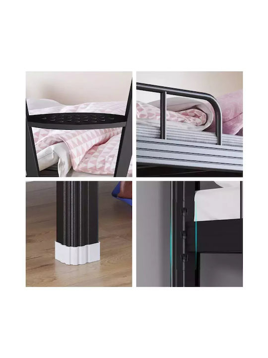Kinderbett Koje Einzeln mit Stauraum Schwarz für Matratze 90x190cm