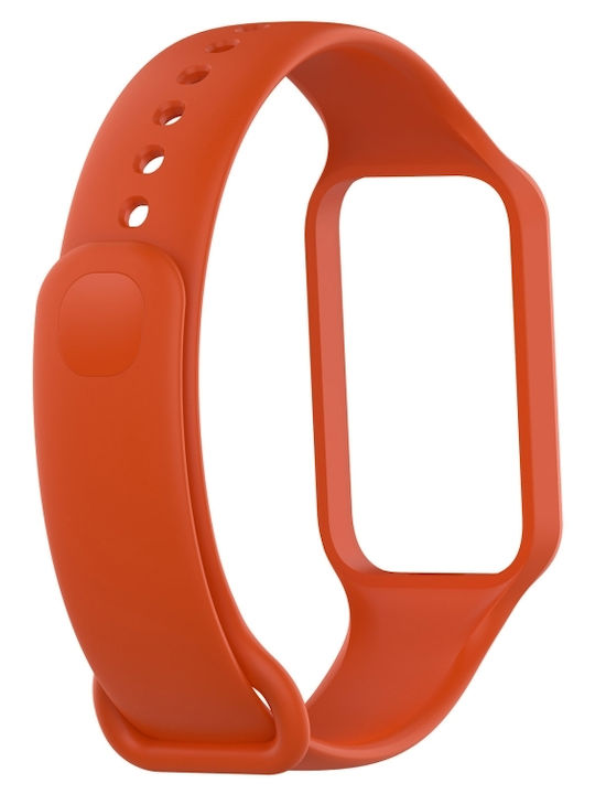 Xiaomi Mi Band 8 Active Solid Color Integrated Silicone Watch Strap Orange