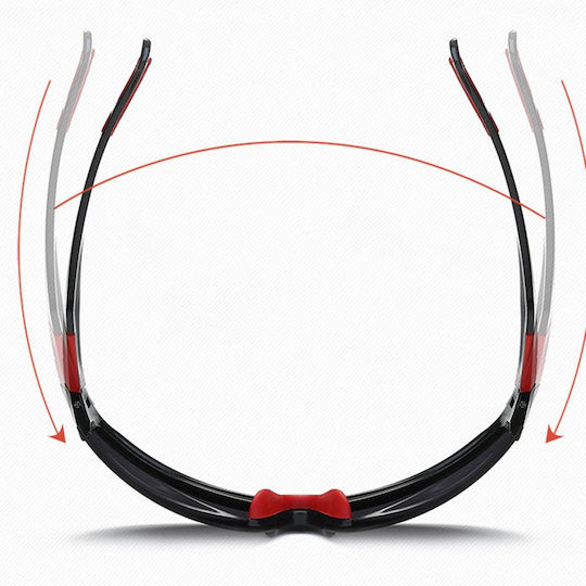 Techsuit Cycling Glasses 9301 with Black Frame & Dark Lenses
