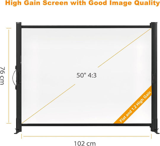 Ecran de proiecție pentru proiector de masă 50-inch cu logo-ul imaginii 4:3 101.6cmx76cm / 50"
