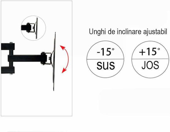 Wall TV Mount up to 55" and 50kg Black