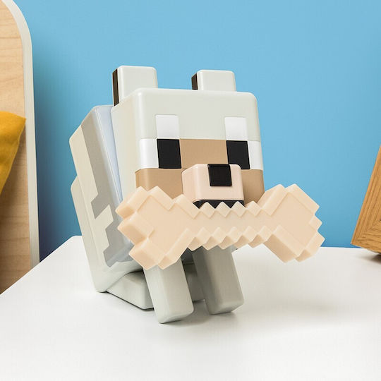 Paladone Kinder Tischlampe Berührung Minecraft Wolf Bunt 16cm