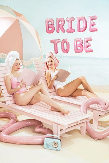 Bride To Be Letter Balloons Set Pink Ombre