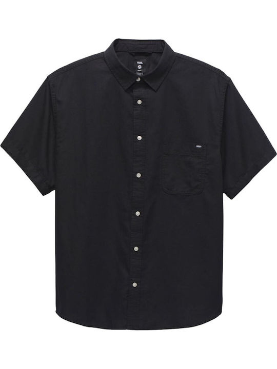 Kurzärmlig Baumwolle Hemd Black