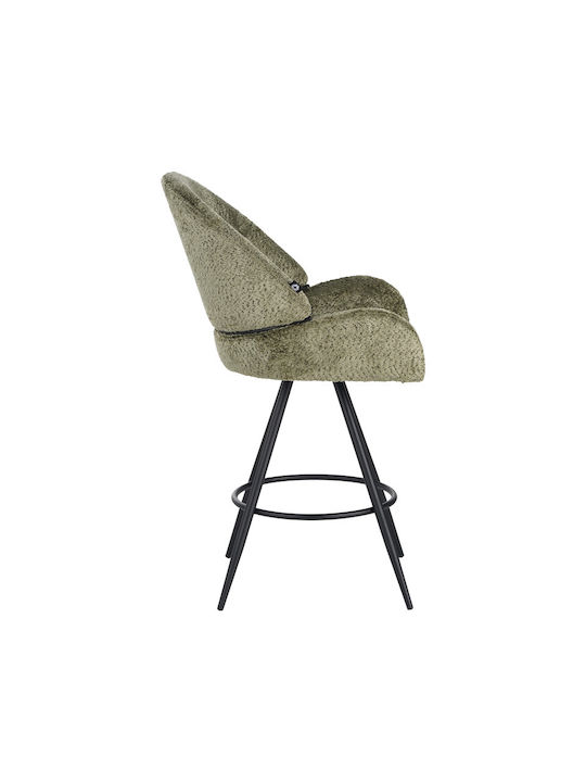 Stool Bar with Backrest Upholstered with Fabric Morea Mint 68x66x82.5cm