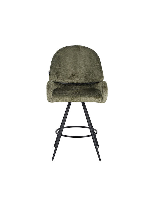 Stool Bar with Backrest Upholstered with Fabric Morea Mint 68x66x82.5cm