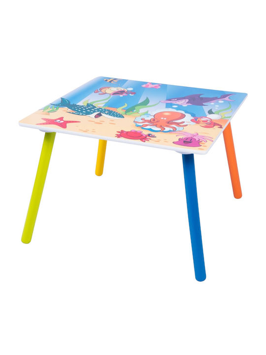 Set Masă cu Scaune pentru Copii pentru Desen din Lemn Multicolor
