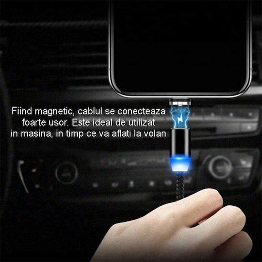 Siks 3in1 Magnetic Charging Cable Lightning Micro-usb Type-c Black