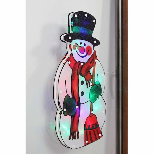 Decorațiune Fereastră Om de Zăpadă Siks cu LED Multicolor