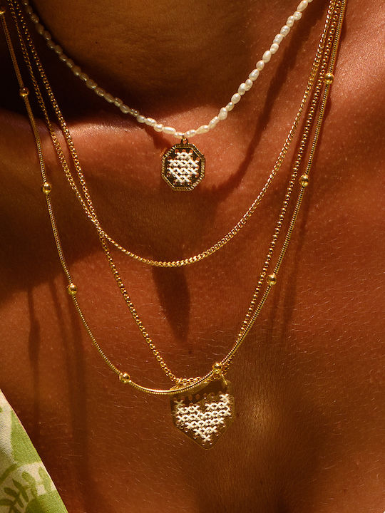 Charm Geometrisch aus Vergoldet Stahl