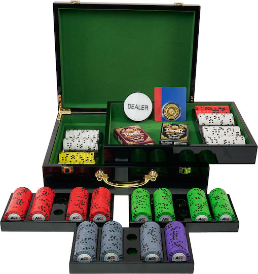 Pokeritems Set 500 Numbered Poker Chips 14gr in Suitcase