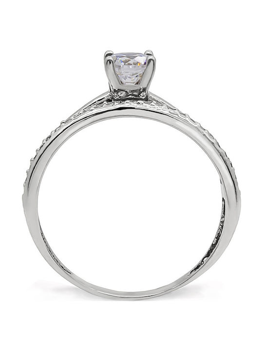 Savvas Design Μονόπετρο από Λευκόχρυσο 14K με Ζιργκόν