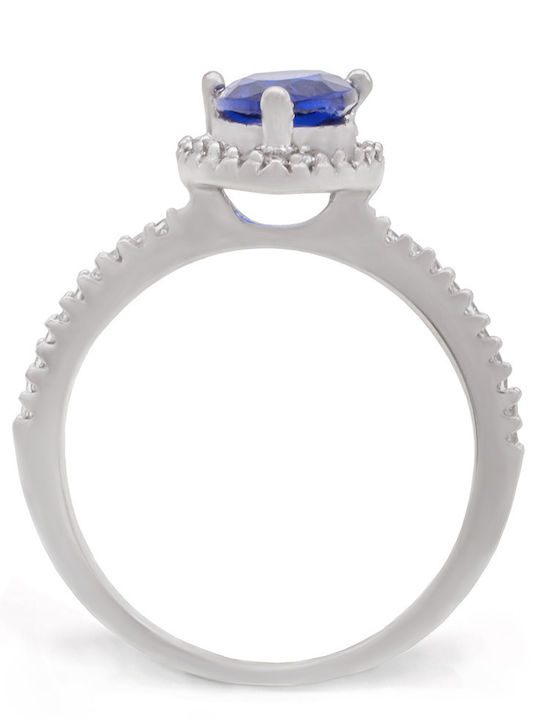 Savvas Design Damentagring mit Zirkon aus Weißgold 14K DACH02316