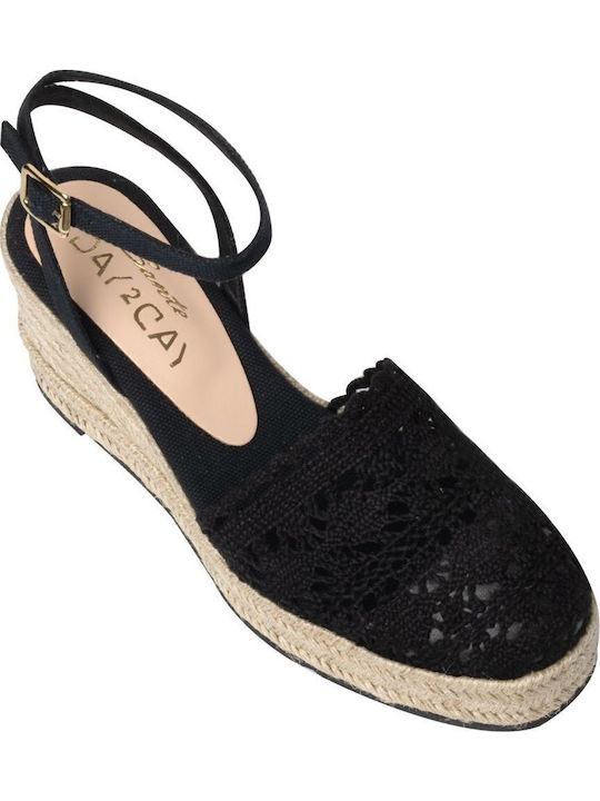 Platforme Dama Tip Espadrile Negre