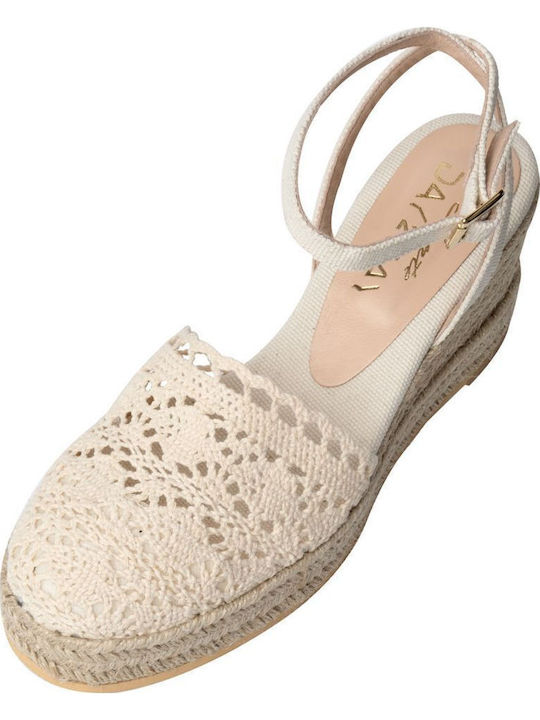 Damenplattformen im Espadrilles-Stil Beige