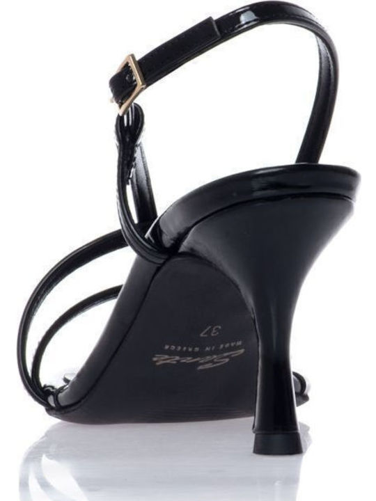 Sandals from Patent Leather Black