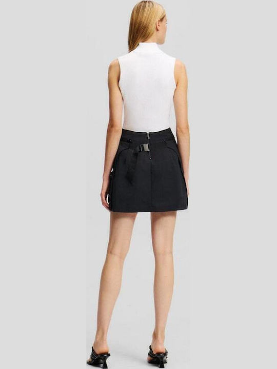 Denim Mini Skirt Black