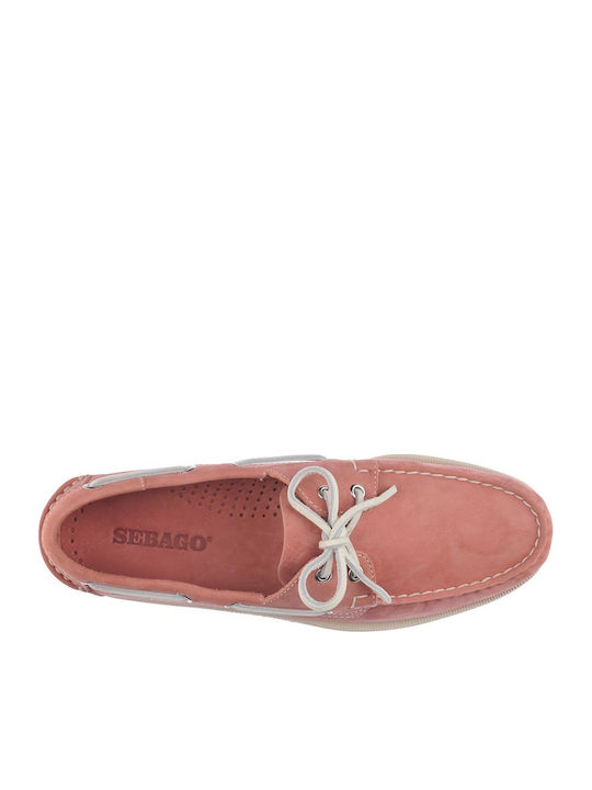 Δερμάτινα Ανδρικά Boat Shoes σε Ροζ Χρώμα
