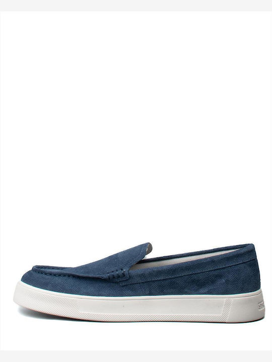 Velour Ανδρικά Loafers σε Μπλε Χρώμα
