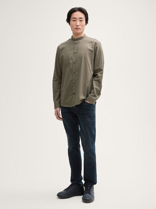 Long-sleeved Linen Shirt Olive