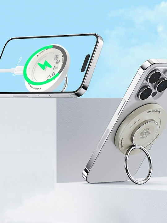 Rock W51 15W Magnetischer Ring 3-in-1 Kabelloses Ladegerät Schwarz