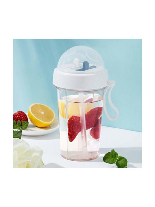 Water Bottle Plastic 420ml White