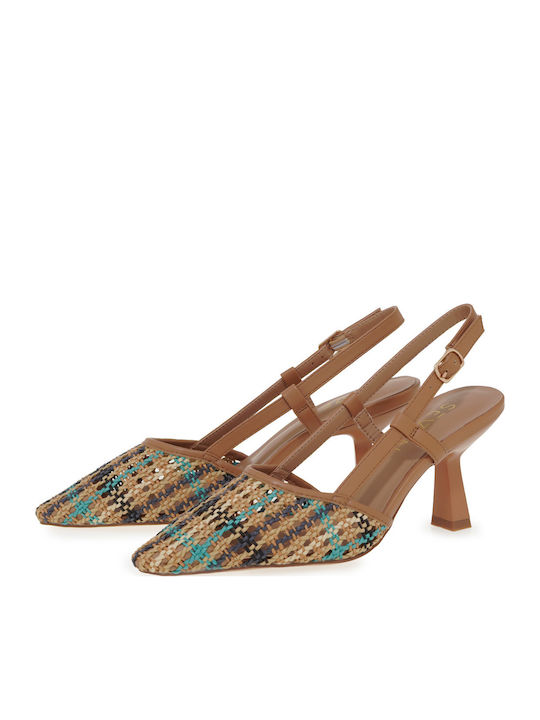 Synthetic Leather Tabac Brown High Heels