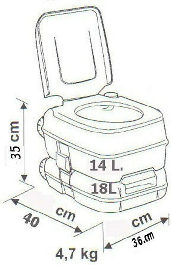 Visa Potty Chemical Toilet Visa Lux 18lt