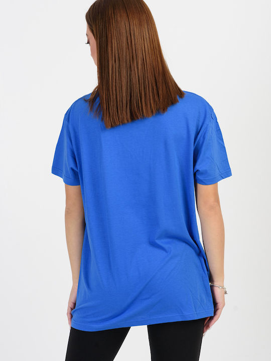 JHK Tsra150 Γυναικείο Διαφημιστικό T-shirt Κοντομάνικο Μπλε Ρουά