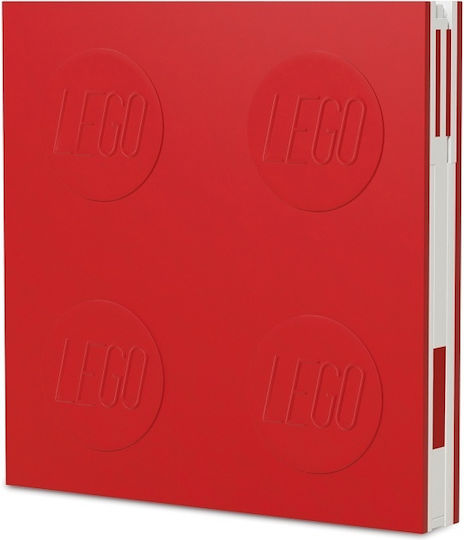 LEGO Notebook Square with Pen Holder Red