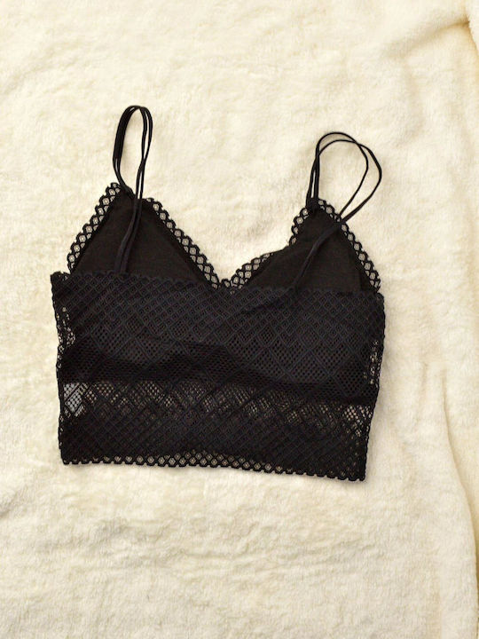 Γυναικείο Bralette Γεωμετρικά Σχέδια Μαύρο 8273
