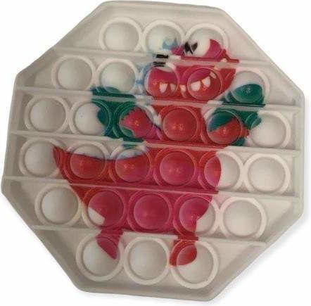Siks Sensory Pop It Toy Silicone Bubbles Stress Relief Octagonal Shape Dragon Design Pink Green