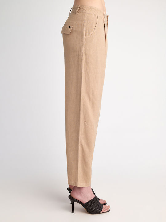 Pant Дамско Лен Панталон Light Beige