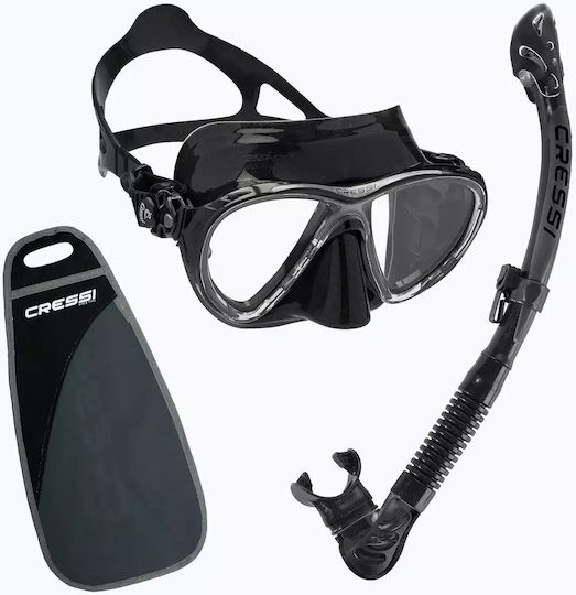 Cressi Big Eyes Evolution + Alpha Ultra Dry Black Black Diving Set