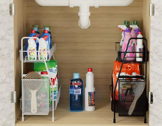 Two-Tier Kitchen-Bathroom Shelf Basket – Loft Style-47-27213_cz