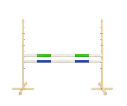 Jumping Obstacle Hobby Horse 160cm H-120 Cm Two Bars Green Blue