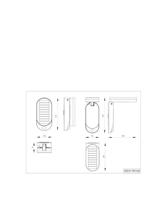 Trio Lighting Επιτοίχιο Εξωτερικό Φωτιστικό Μαύρο