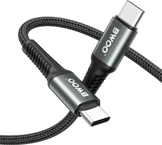 BWOO Braided USB 2.0 Cable USB-C male - USB-C 60W PD Μαύρο 3m