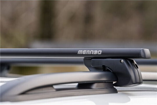 Menabo Μπάρες Οροφής Αλουμινίου 120εκ. για Suzuki Grand Vitara Nissan Note 1998-2005 (Σετ με πόδια και κλειδαριά) Μαύρες